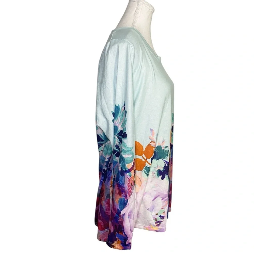 Soft Surroundings Pasaia Floral Long Sleeve Top - Picture 3 of 13